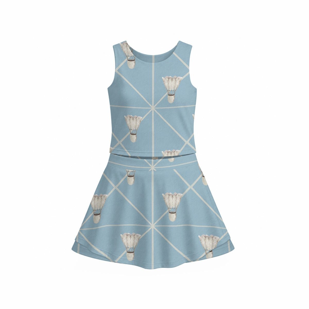 Blue Vintage Shuttlecock Girls Set