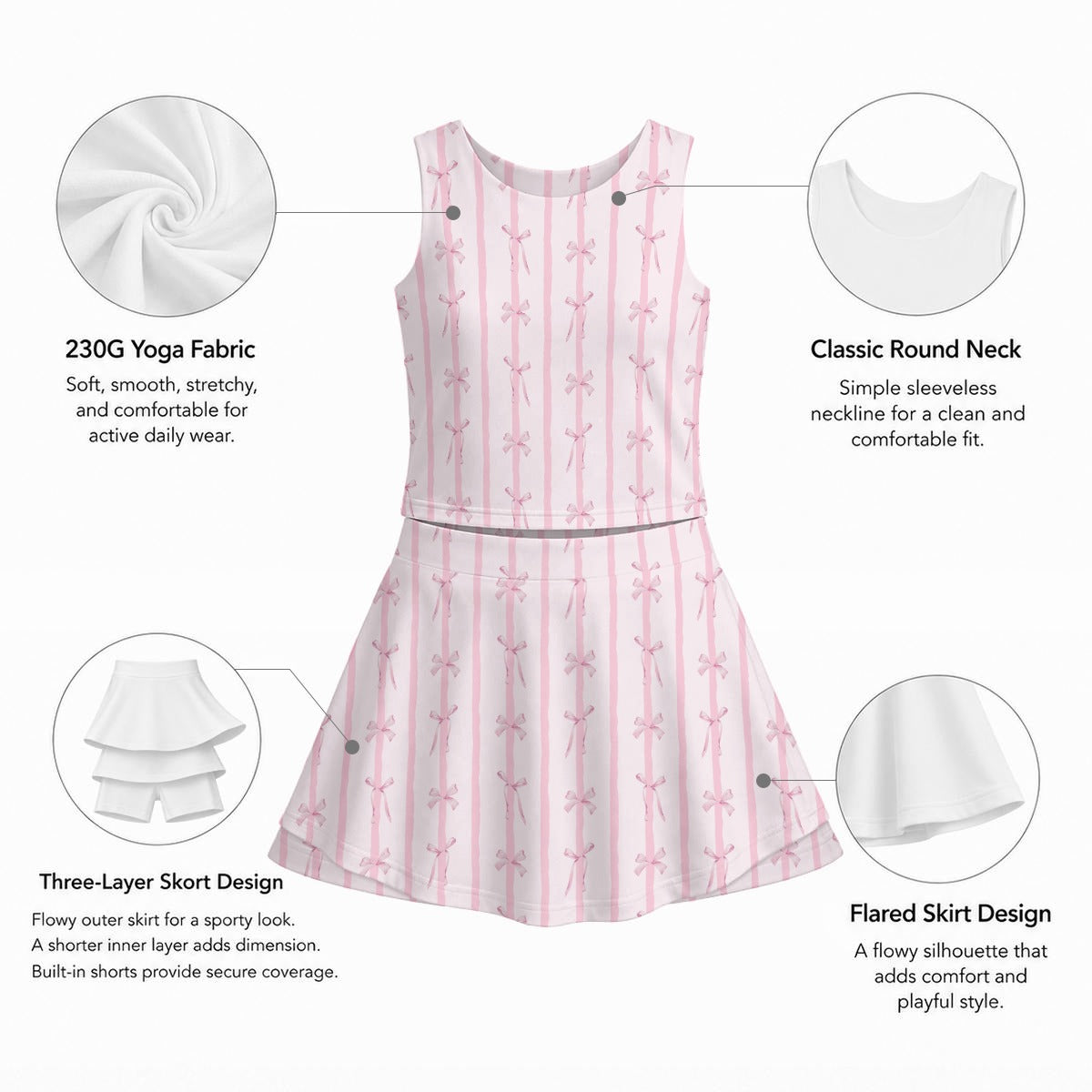 Pink Ribbon Girls Tennis Set