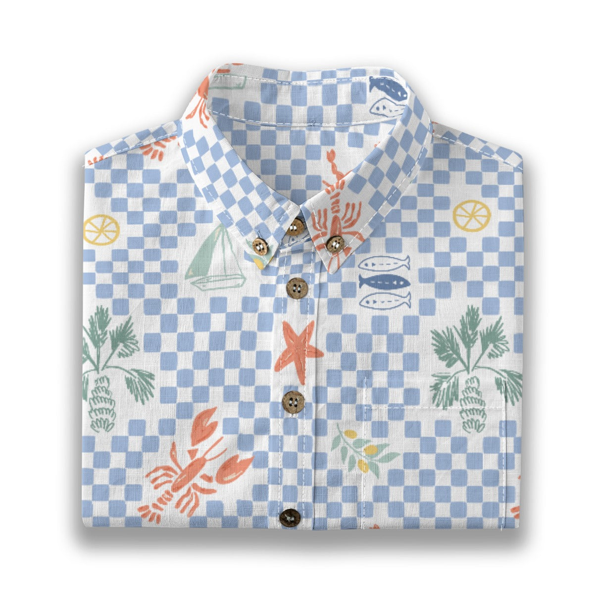 Crab and Lobster Checkered Shirt