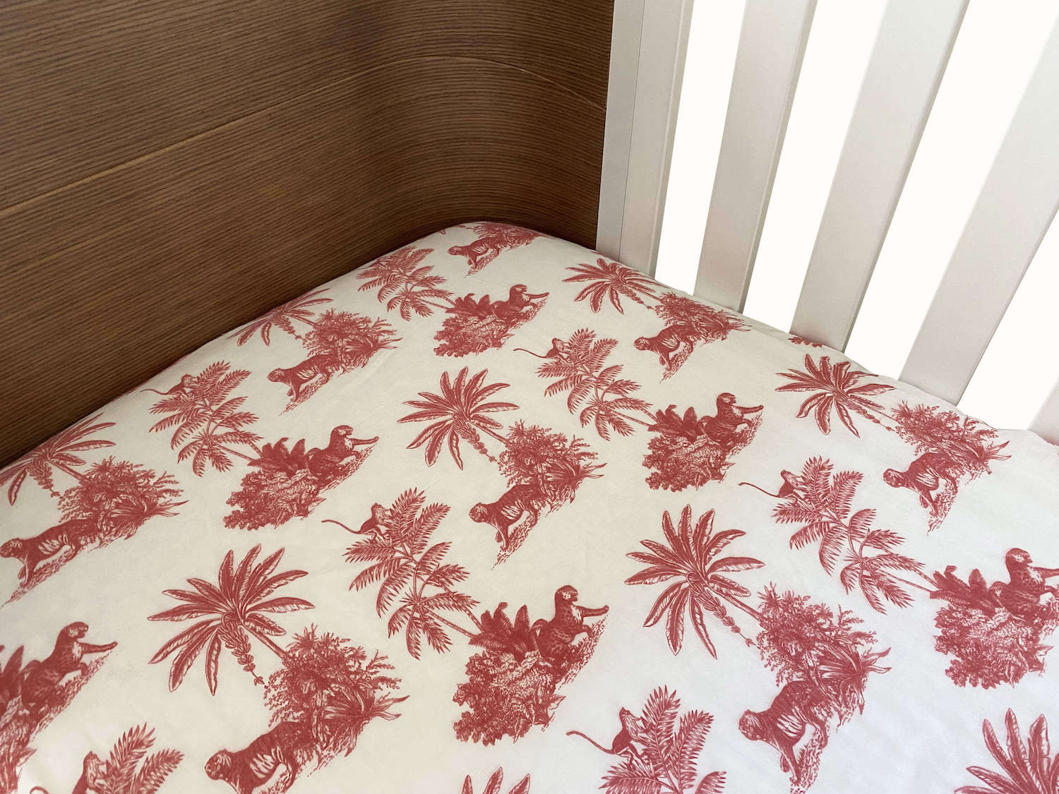 Tiger Cot Sheet in detail by The Swaddle Society