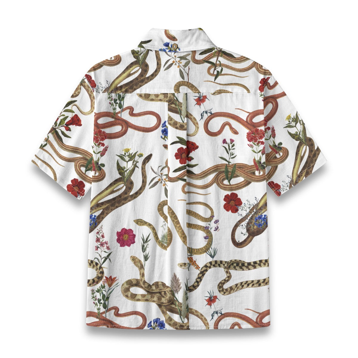 Snake and Flower Shirt in White