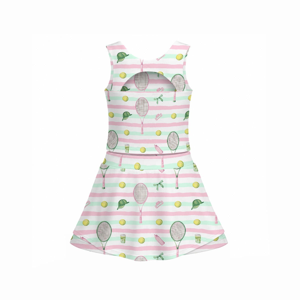 Pink and Mint Stripe Tennis Essentials Girls Set