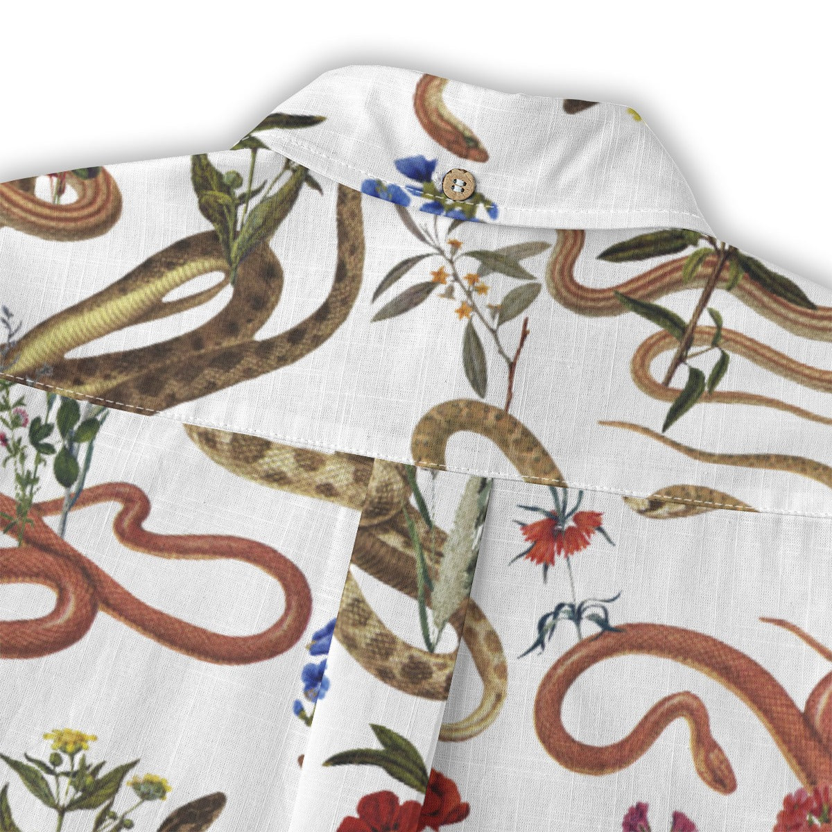 Snake and Flower Shirt in White