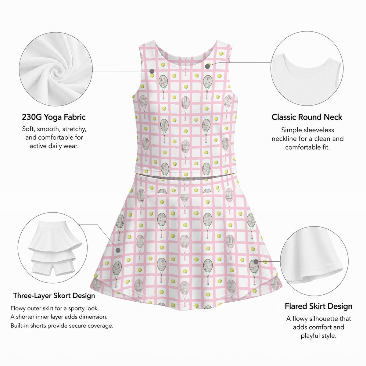 Pink Racquet and Ball Girls Tennis Set