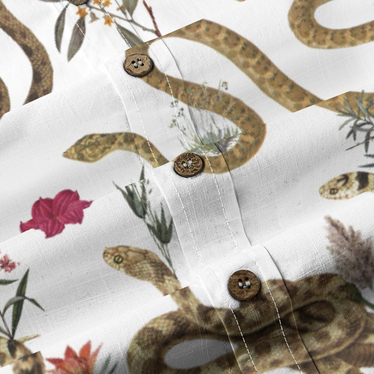 Snake and Flower Shirt in White