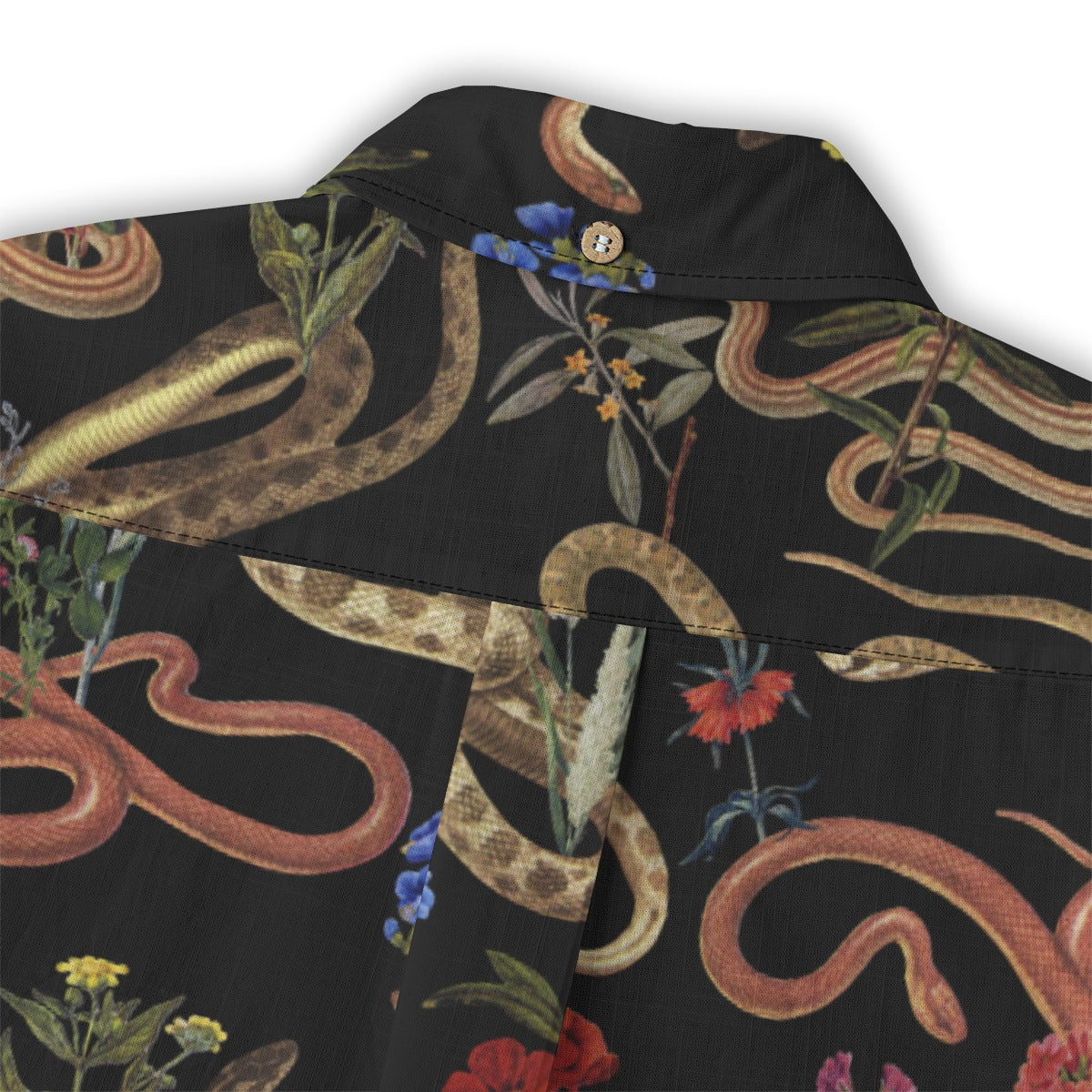 Snake and Flower Shirt in Black