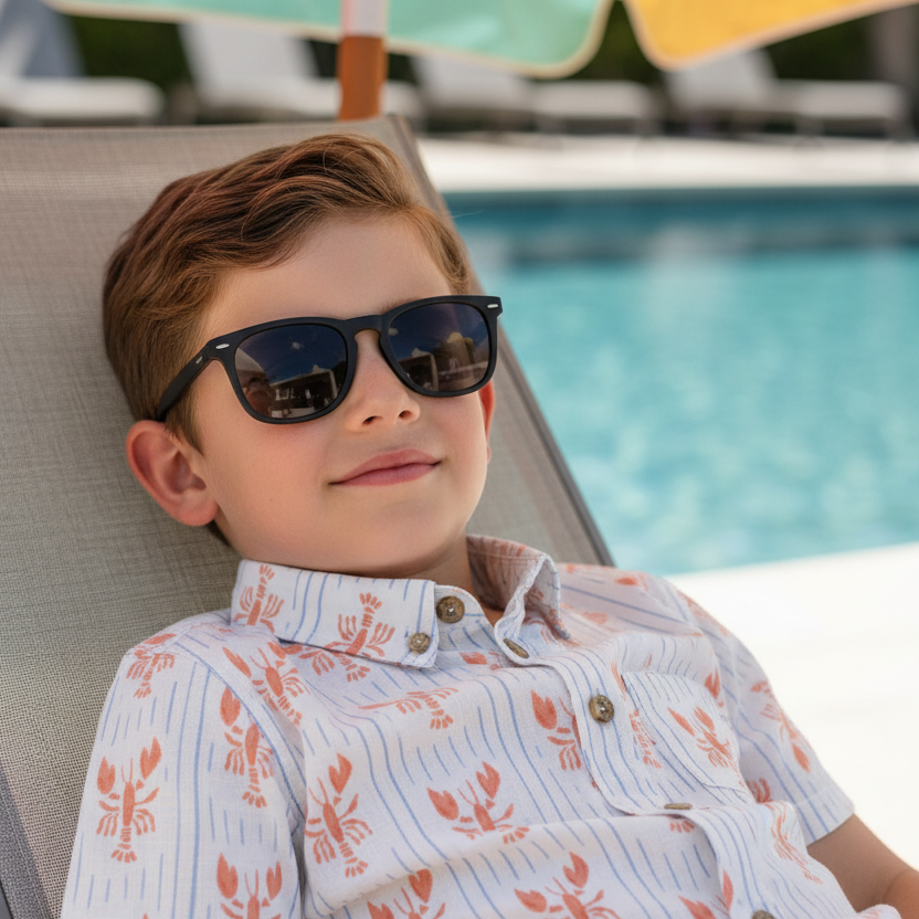 Boy in Swimming Lobster Shirt by Enfant Terrible 