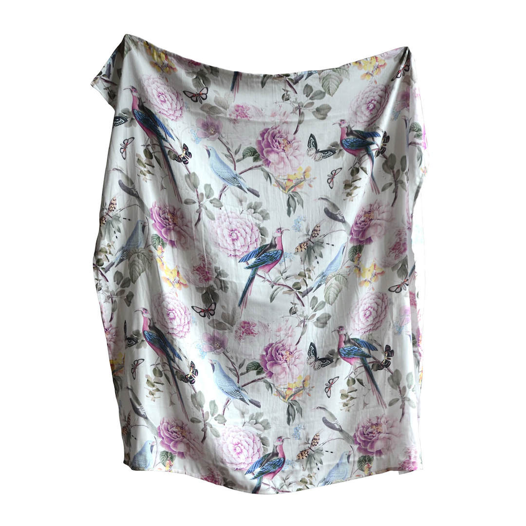 feather print baby blanket