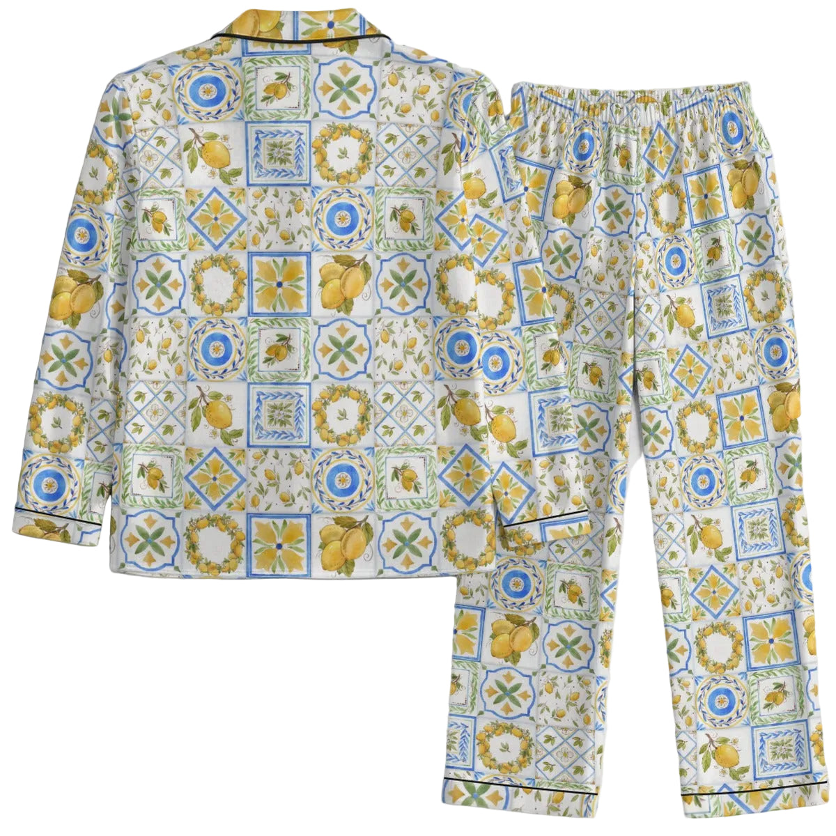 Lemon Print Womens Pyajamas from the back