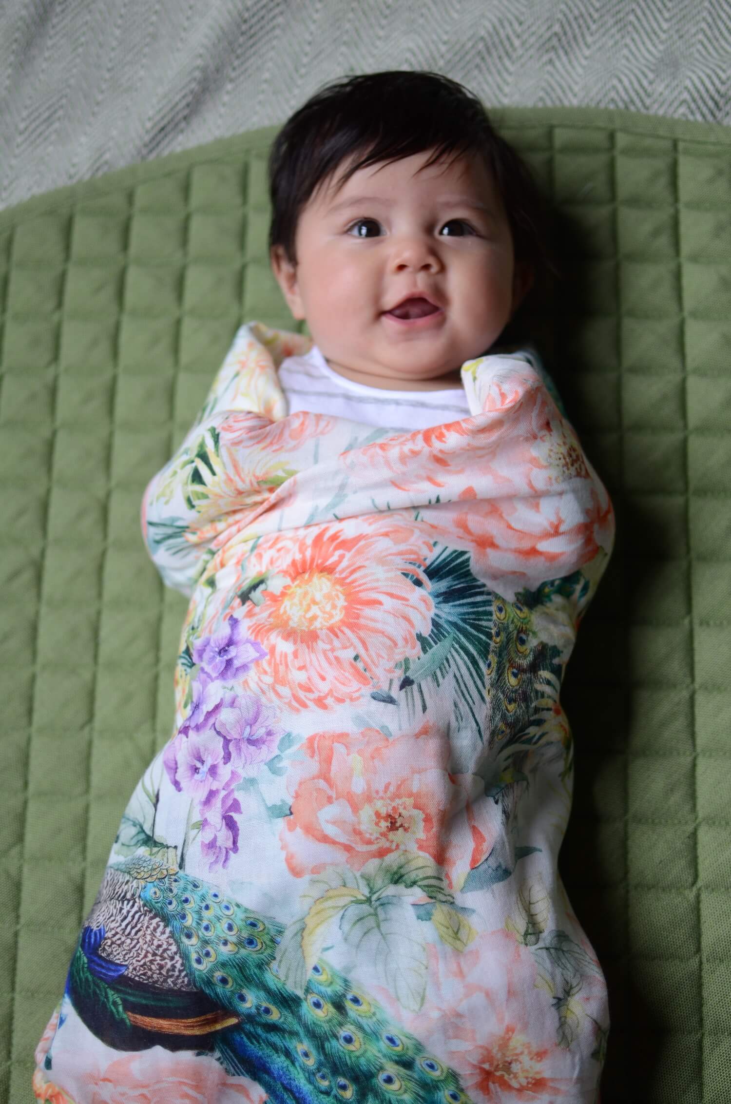 peacock swaddle blanket